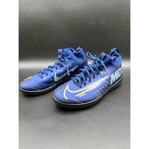 Nike Jr Mercurial Superfly 7 Academy IC Blue Volt Indoor Soccer Shoes 1Y